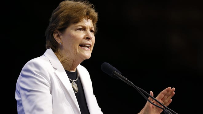 Sen. Jeanne Shaheen, D-N.H., speaks during the New Hampshire state Democratic Party convention Sept. 7, 2019, in Manchester.