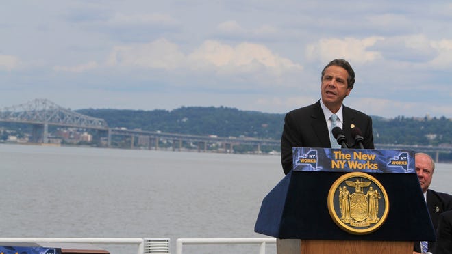Gov.Andrew Cuomo at a 2012 event announcing a request for federal funding to build the new Tappan Zee Bridge.
