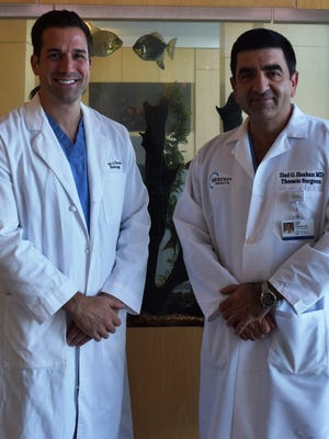 Nicholas Perosi, M.D., medical director of diagnostic imaging at Riverview and Ziad Hanhan, M.D., FACS, medical director for minimally invasive thoracic surgery at Riverview and Bayshore.