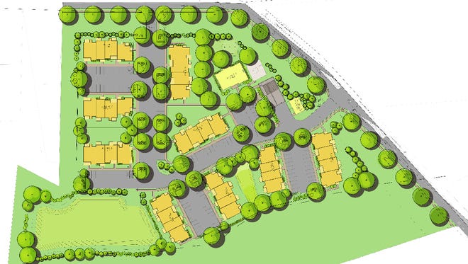 A drawing of the site plan for Howell Family Apartments.