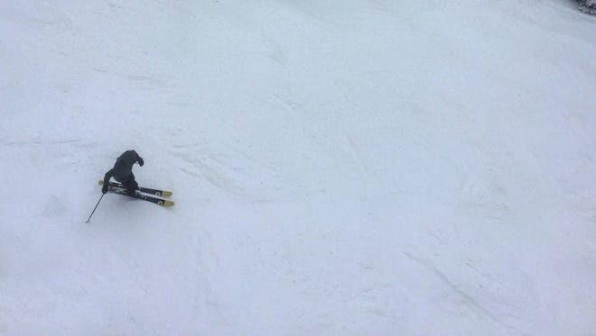 Skiers enjoy an early season powder day at Mt. Rose Ski Tahoe in Reno.