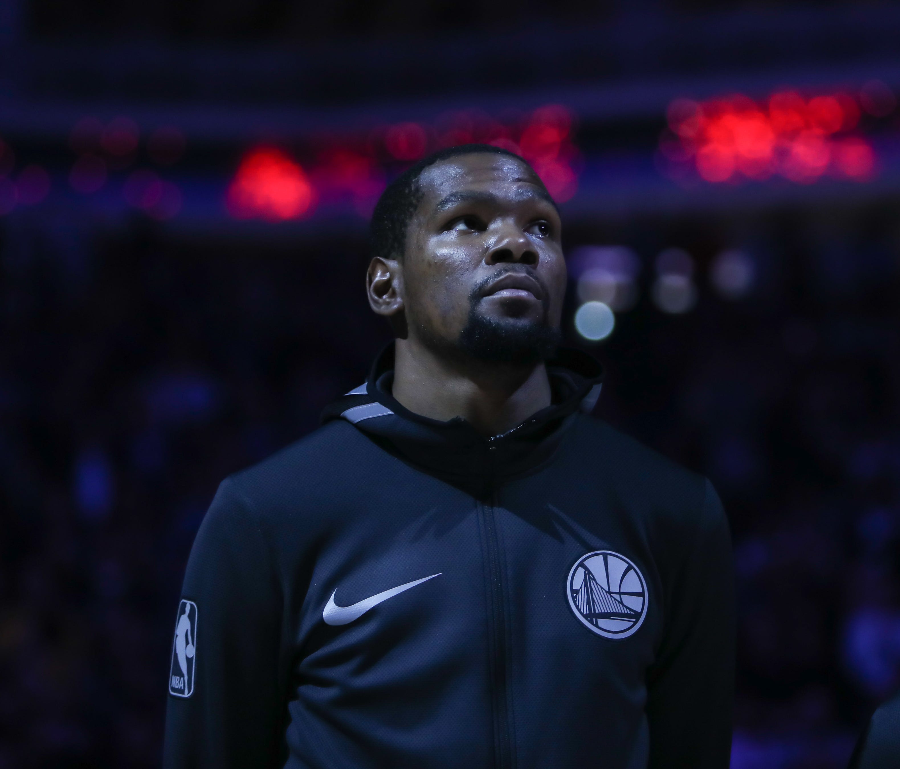 Golden State Warriors forward Kevin Durant before the game against the Sacramento Kings at Golden 1 Center.