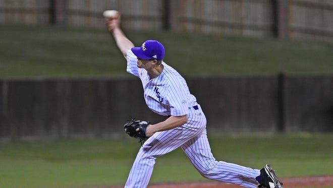 Northwestern State pitcher Nathan Jones fell to 0-2 on the year with a loss at Kansas on Friday.