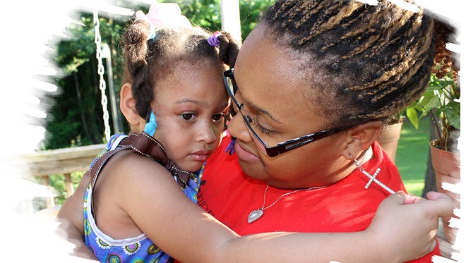 Ashtyn Rose Mitchell, 4, who suffered a broken leg and liver damage April 28 when a tornado struck a Louisville daycare, is still recovering at home with her mother, 31-year-old Coysheena Mitchell.