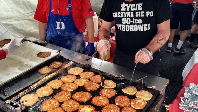 Potato Pancakes were fried up as part of the third annual Polish Festival in Poughkeepsie Sunday.