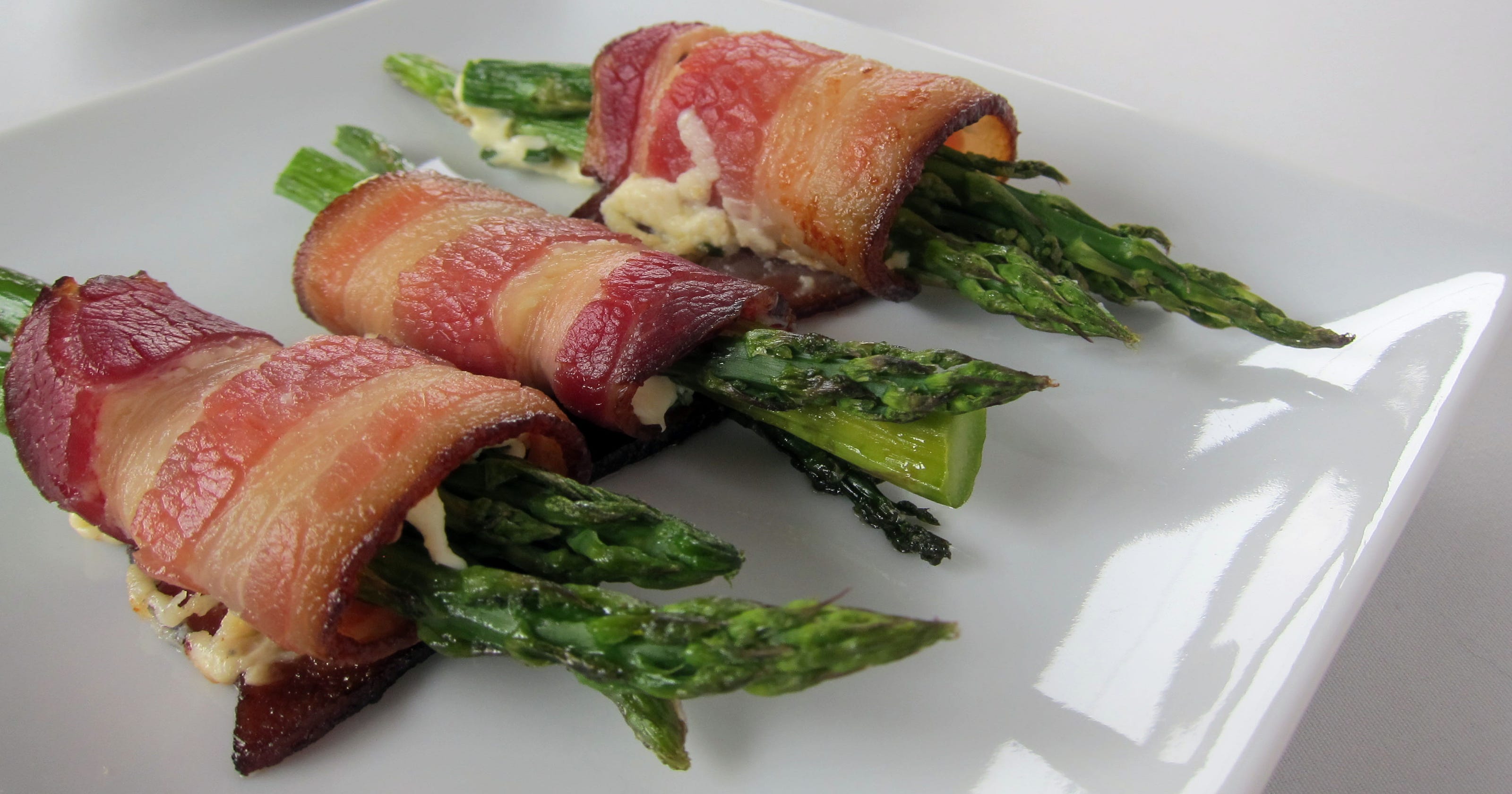 BaconWrapped Asparagus Bundles with Chive Cream Cheese