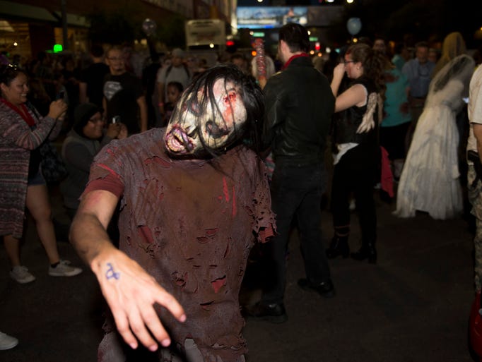 Zombies participate in Zombie Walk in downtown Phoenix