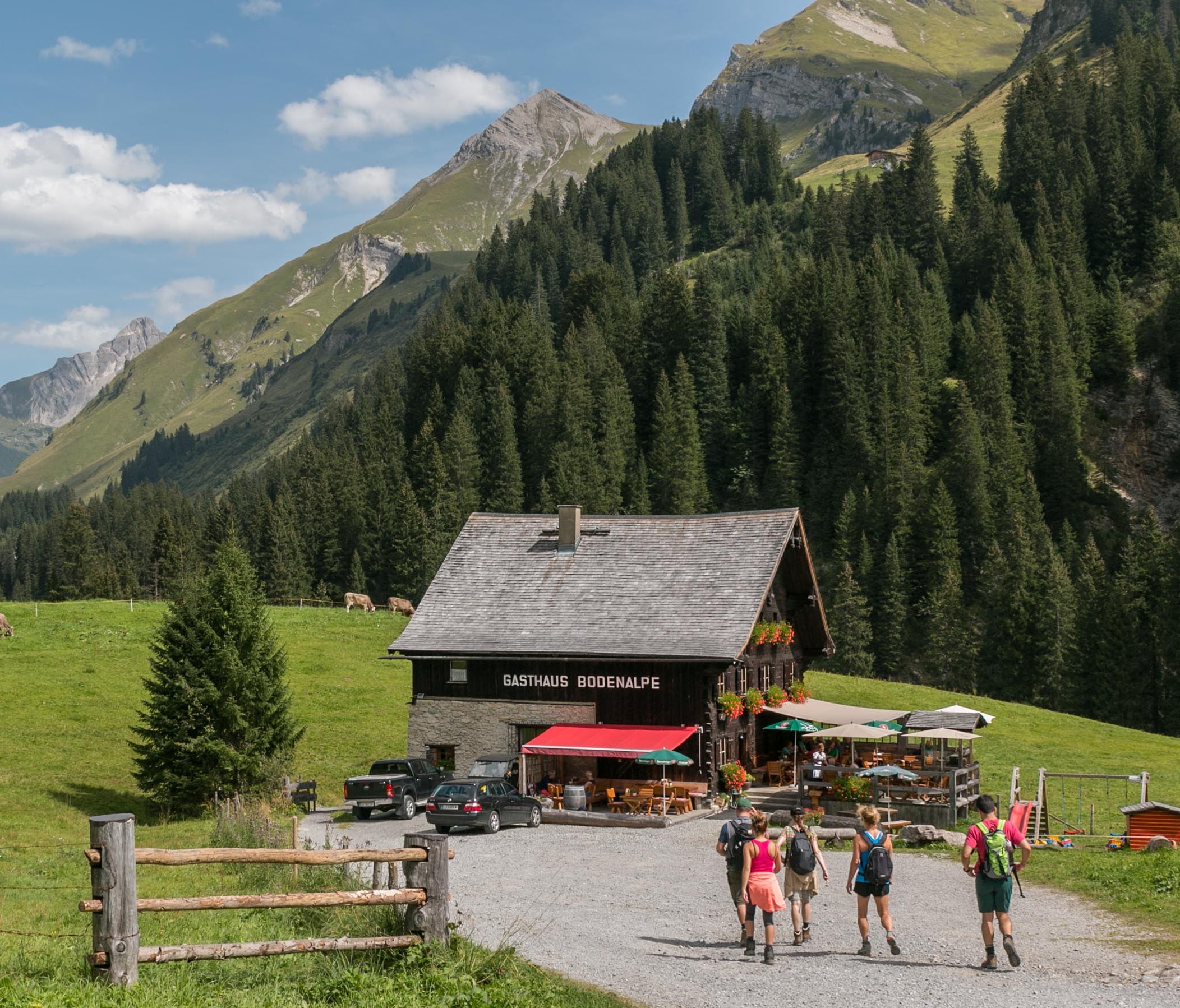 A charming restaurant, Gasthaus Bodenalpe sits nestled at the bottom of a mountain about two miles outside of town.