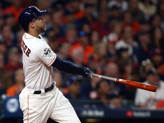 Game 4 at Minute Maid Park: Astros slugger George Springer