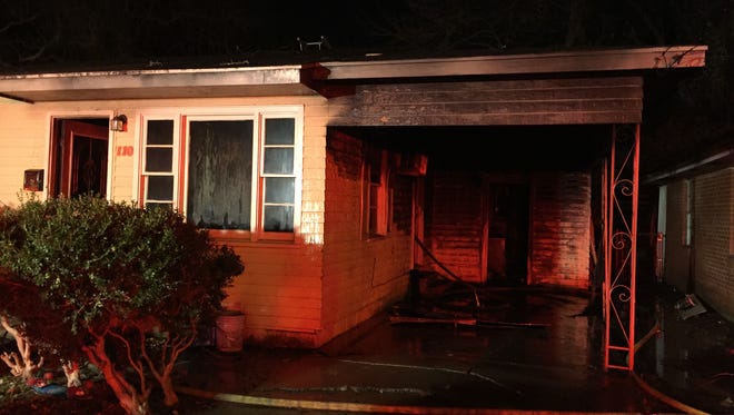 Lafayette firefighters responded to a house fire Thursday that left substantial damage to the structure and injured two firefighters.
