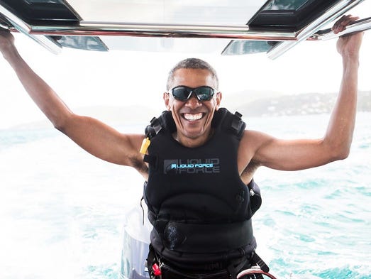 Obama vacations off the coast of Moskito Island in