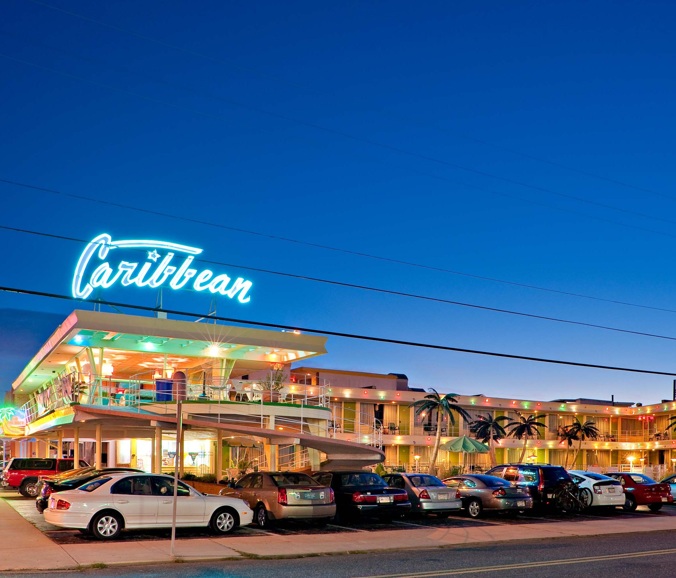 Doo Wop Preservation, Caribbean Motel, Wildwood: Following the success of seaside resort hotels in Atlantic City, Asbury Park and Spring Lake, beach communities began to proliferate on the Shore's southern barrier islands. Once highways were built in