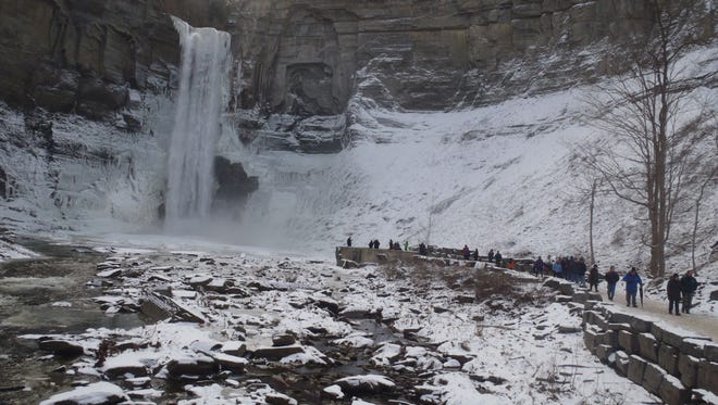 A view of Taughannock Falls at Taughannock Falls State Park Jan. 1, 2015 for the third year of a First Day Hike initiative that encourages people to explore their local state park with free guided hikes and programs in all 50 states