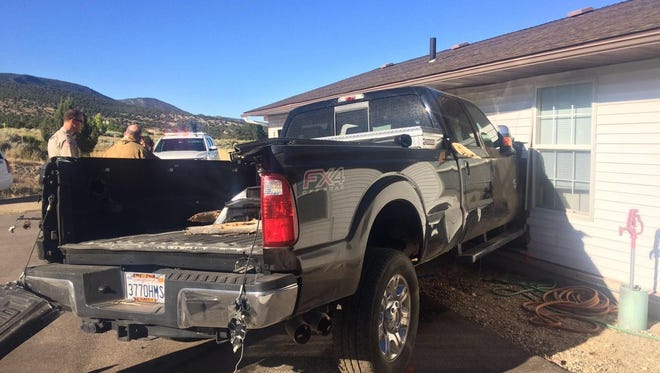 A pickup truck crashed in the side of Valley Bible Church in Enoch on Sunday. The driver had a fatal heart attack while on Interstate 15.