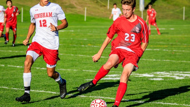 Hingham and Silver Lake meet in boys soccer action from last season.