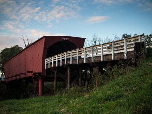 The Roseman covered bridge in Madison County Tuesday,