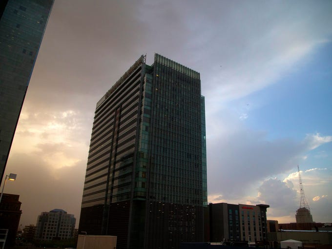 Dust hits downtown Phoenix on Aug. 2, 2018.
