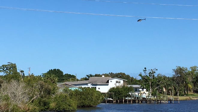 The Brevard County's Sheriff's helicopter was used in the search for an escaped arrestee Tuesday near Eau Gallie Boulevard.