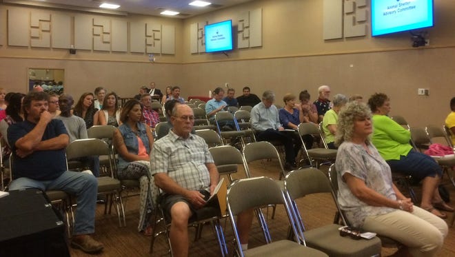 A crowd showed up for the Animal Shelter Advisory Committee meeting to discuss the City' Animal Control service.