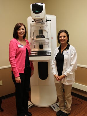 
Vikki Jordan, left, is a mammographer at Navarre Medical Park, and Gretchen Hinote is a mammographer and manager of women’s services at Baptist Hospital. 
