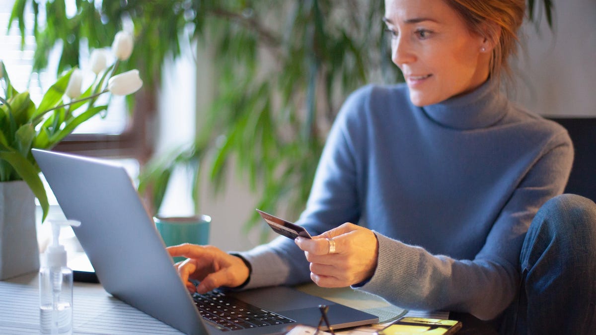 Person doing online shopping.