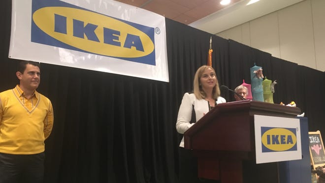 Mayor Megan Barry speaks Thursday, May 25, 2017 during the announcement of a new Ikea store in Nashville.
