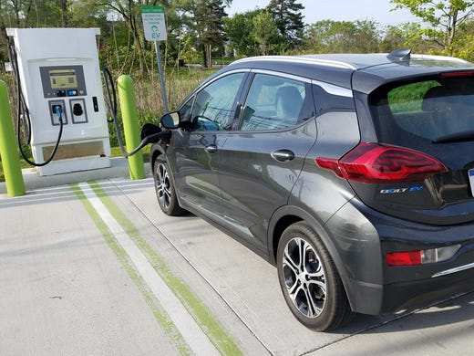 At an EVgo Level 3 DC-charger in Ann Arbor, the Chevy