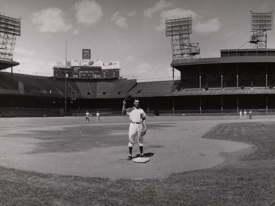 Ozzie Virgil poses at third base the day before his