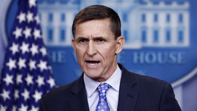 National Security Adviser Michael Flynn speaks during the daily news briefing at the White House, in Washington, Wednesday, Feb. 1, 2017.