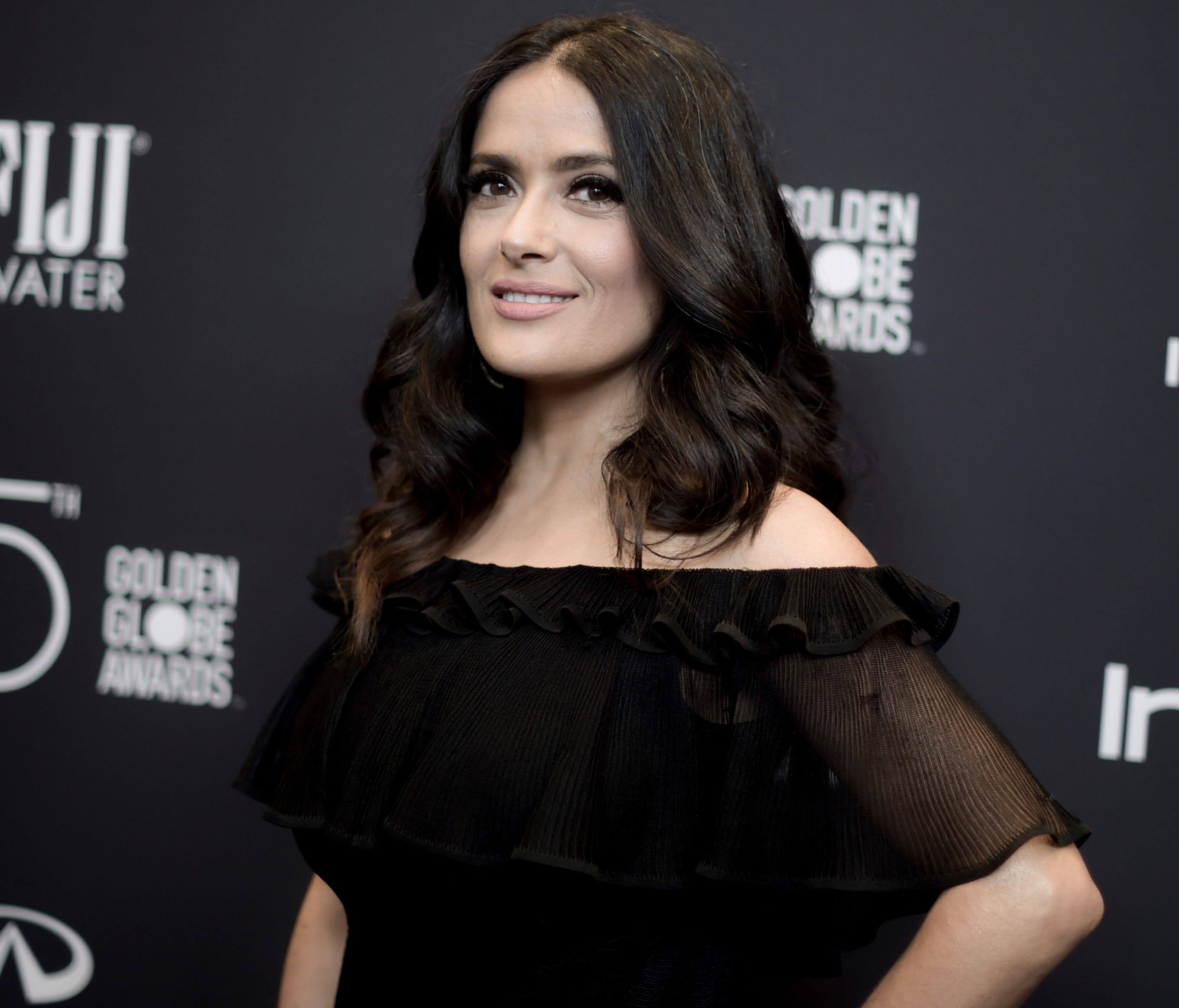 Salma Hayek attends the HFPA and InStyle Celebrate the Golden Globe Awards Season on Nov. 15, 2017, in West Hollywood.