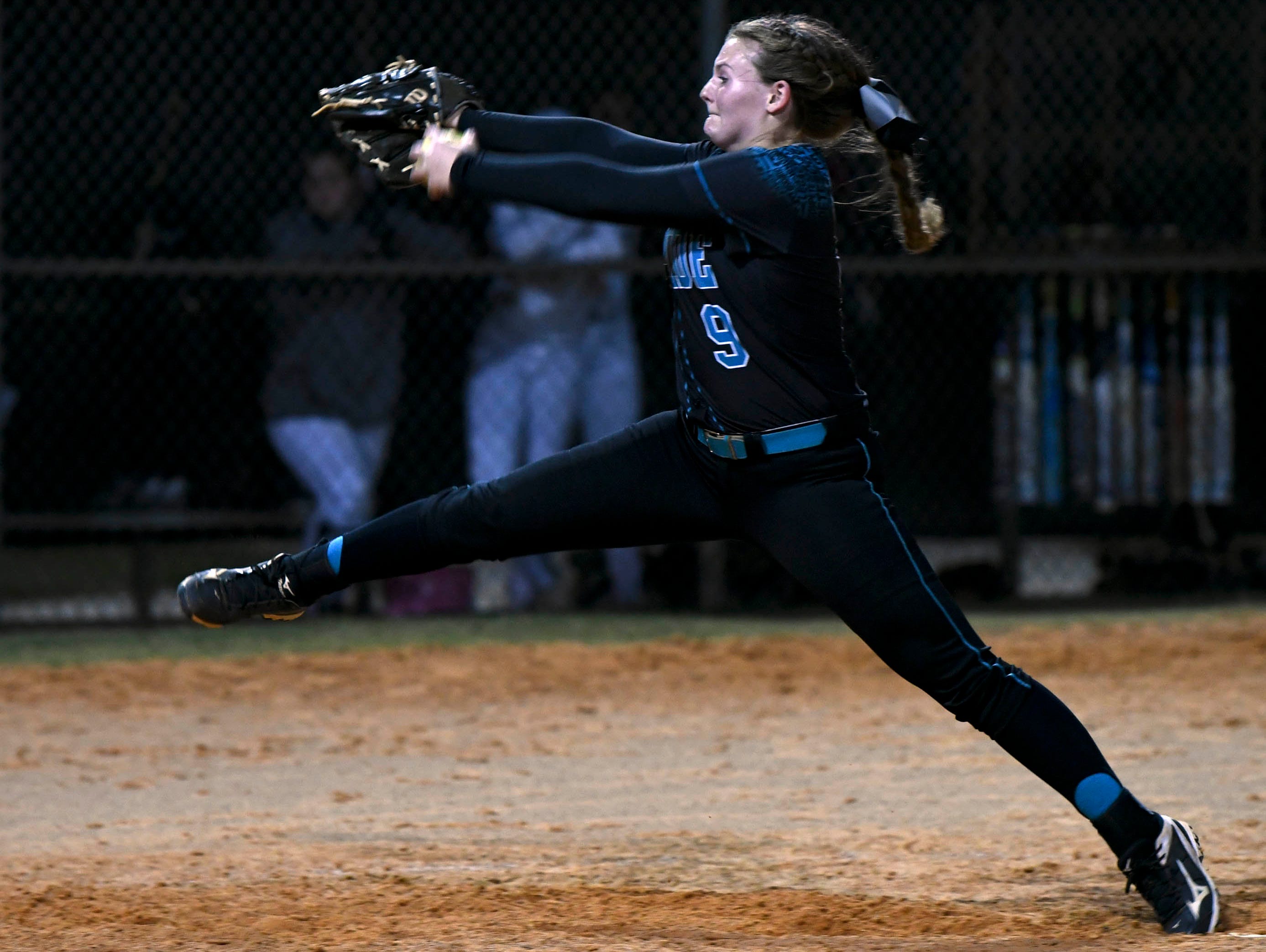 Bayside pitcher Caitlin Meyer throws during Tuesday's game against Viera.