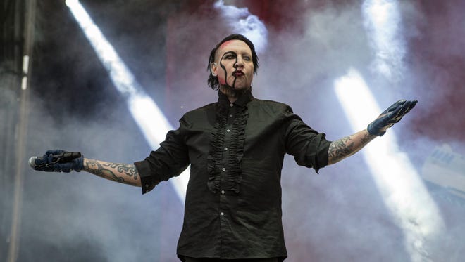Marilyn Manson performs at the Hell and Heaven music festival in Mexico City, May 5, 2018.
