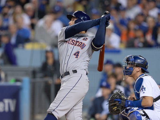Game 6 at Dodger Stadium: George Springer connects