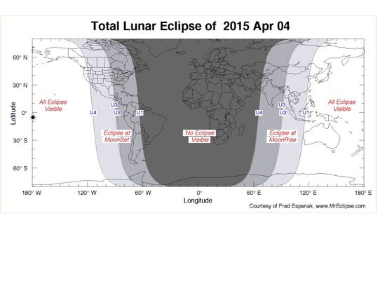 Sky spectacle: Lunar eclipse features 'blood moon'