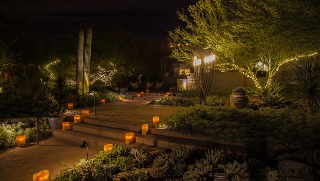 The Desert Botanical Garden in Phoenix decorates its many pathways with luminarias every holiday season. You can do it at your house too.