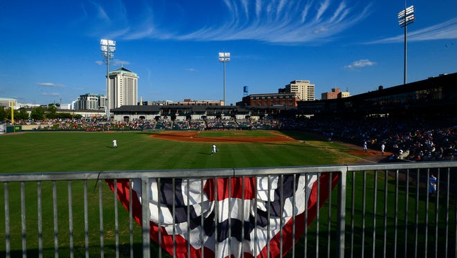 The Montgomery Biscuits play the Mississippi Braves at Riverwalk Stadium Montgomery, Ala. on Friday July 4, 2014.