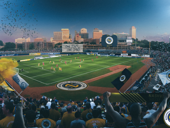 A main-bowl view of Nashville Soccer Club's plans for