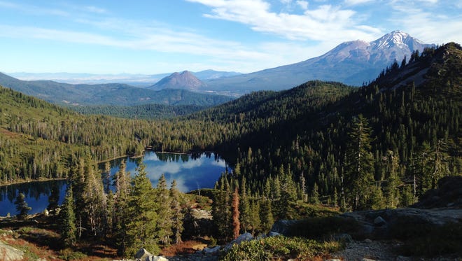 Castle Lake is a deep lake formed by glacial activity. The lake is just west of the city of Mount Shasta.