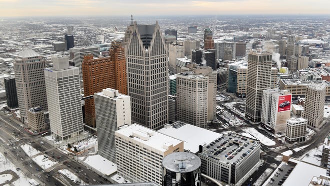 The highest view of Detroit currently comes from the Renaissance Center.  The planned 800-foot tower on the Hudson's site project will top that and include an observation deck.