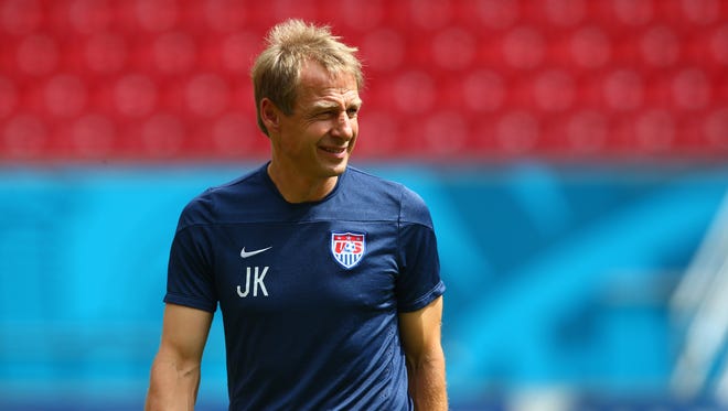 USA head coach Jurgen Klinsmann during team training at Arena Pernambuco.