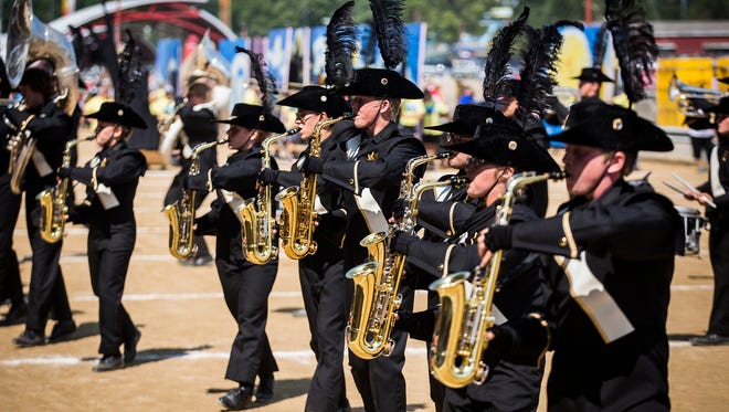 Winchester High School competes during Band Day at the State Fair Saturday. 