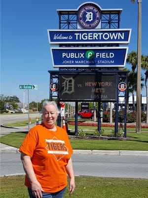 Tony Seger of Ecorse photographed his longtime companion, Linda Lozo,  on March 9, 2018, at Publix Field at Joker Marchant Stadium in Lakeland, Fla. They were there to watch the Tigers play the New York Mets. The game ended in a tie.