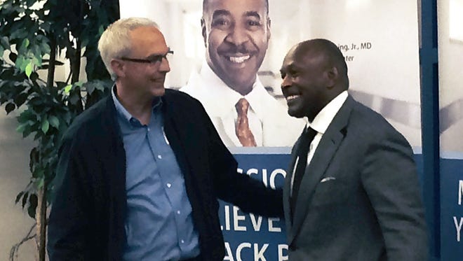Former Ohio State standout Archie Griffin spent time before Monday evening's speech at Chillicothe High School meeting with area residents, signing autographs and being the focus of several photos.