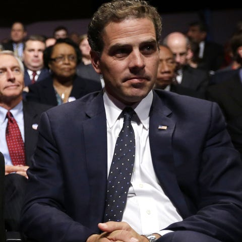 Hunter Biden waits for the start of his father's d