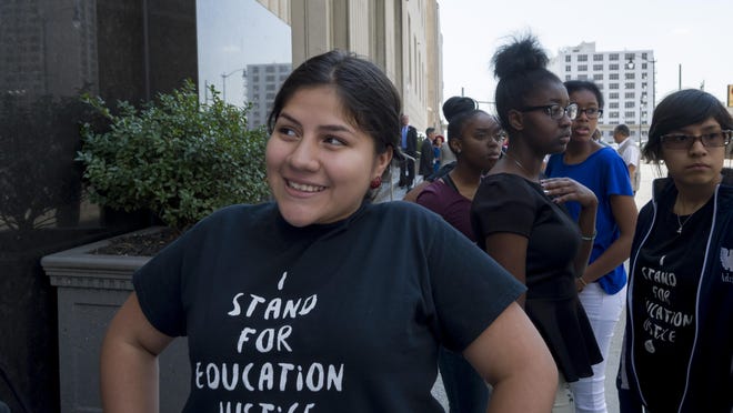 Alondra Alvarez, a senior at Western International High School and a member of the Women's March Youth Empower group, said she always had thought of her school as a safe place in Detroit but after the Florida school shooting, that's beginning to change.