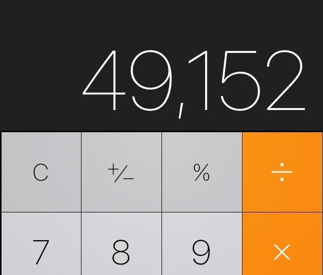 The iOS calculator app.