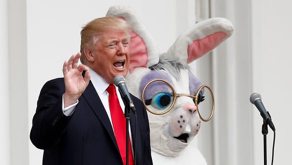 President Trump, joined by the Easter Bunny, speaks