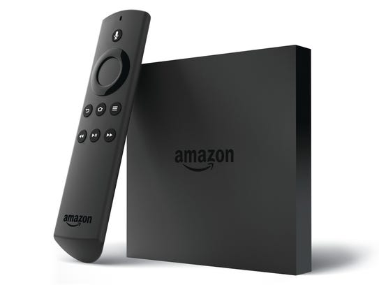 Amazon Fire TV with voice remote.