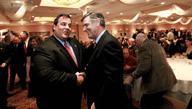 Ocean County Republican Chairman George R. Gilmore (right, with Gov. Chris Christie), is now a pledged Donald Trump delegate.