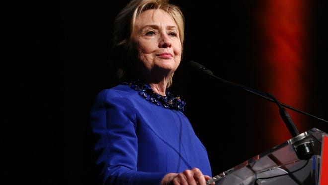 Hillary Clinton, here in New York on May 3, is the subject of Curtis Sittenfeld's new novel.